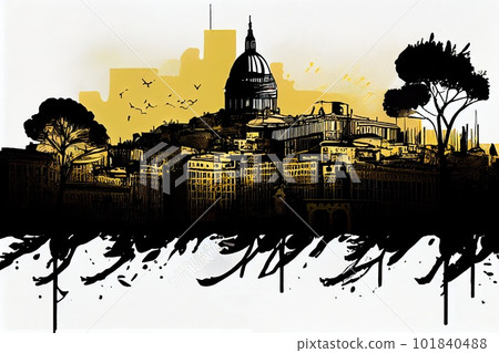Marseille Travel Illustration, France Tourism Concept, Western Europe Drawing Imitation, AI Generative Content 101840488