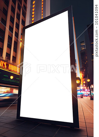Billboard Mockup, Blank Outdoor Advertise, Street Bill, Board Empty Banner, Abstract Generative AI Illustration 101841094