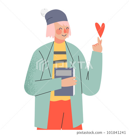 Young Enamoured Man with Love Heart Feeling Passion Vector Illustration Young Enamoured Man with Love Heart Feeling Passion Vector Illustration 101841241