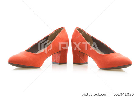 Red pointed toe pumps white background Red pointed toe pumps white background 101841850