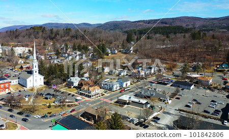Aerial view of Lee, Massachusetts, United States Aerial view of Lee, Massachusetts, United States 101842806