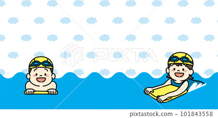 Swimming swimming school children illustration background material Swimming swimming school children illustration background material 101843558