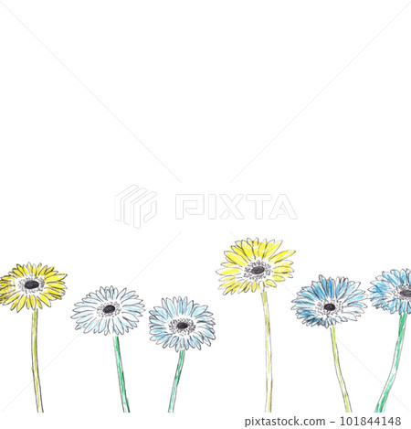 彩色鉛筆插圖。手繪花束矢量圖。非洲菊插圖。 彩色鉛筆插圖。手繪花束矢量圖。非洲菊插圖。 101844148