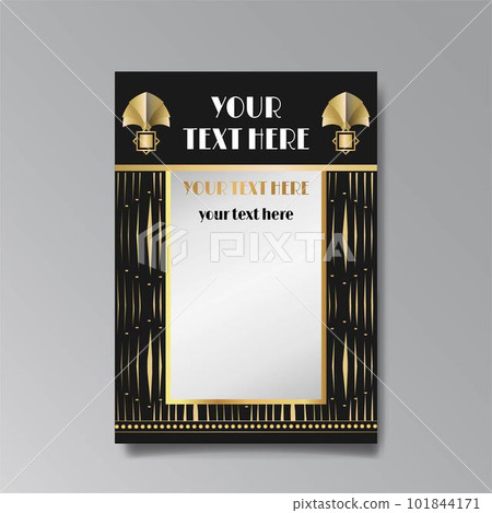 Art Deco luxury template golden black A4 page, menu, card, invitation 101844171