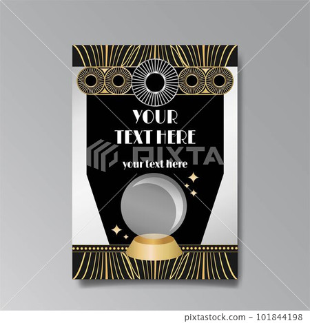 Art Deco luxury template golden black A4 page, menu, card, invitation 101844198