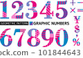 Numbers with pop patterns_Pink x Blue_Mincho 101844643