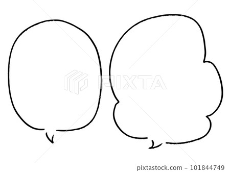 Pen hand drawn speech bubble set _ black 101844749
