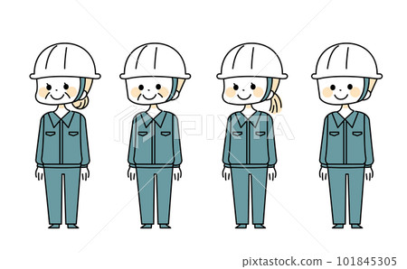 Illustration of men and women of all ages wearing work clothes Illustration of men and women of all ages wearing work clothes 101845305