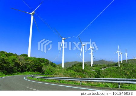 [Ehime Prefecture] Sadamisaki Peninsula Setokaze no Oka Park windmill (renewable energy) 101846028