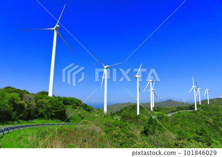 [Ehime Prefecture] Sadamisaki Peninsula Setokaze no Oka Park windmill (renewable energy) 101846029