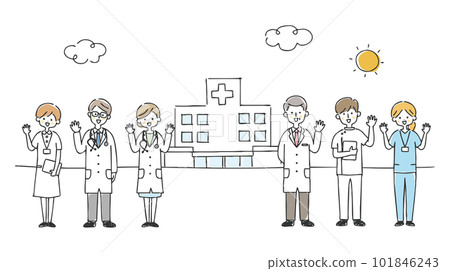 hospitals and health workers hospitals and health workers 101846243