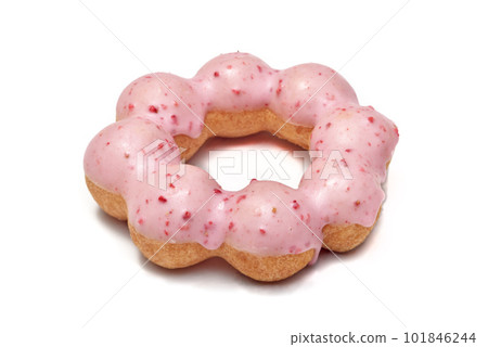 Donut pondering strawberry 101846244