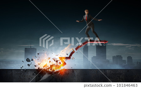 Determined businessman on his way to success leaving fire trails Determined businessman on his way to success leaving fire trails 101846463
