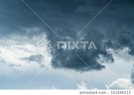 The weather suddenly changes and rain clouds rise in the sky High saturation contrast 101846515