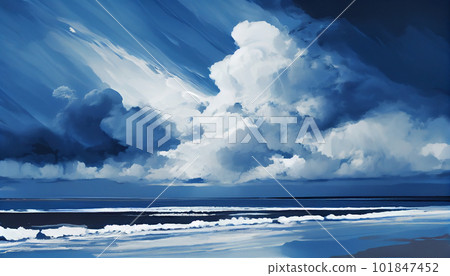 Generative AI, Seaside Serenity: An Abstract Cloud Formation of Calm Ocean Breezes Generative AI, Seaside Serenity: An Abstract Cloud Formation of Calm Ocean Breezes 101847452