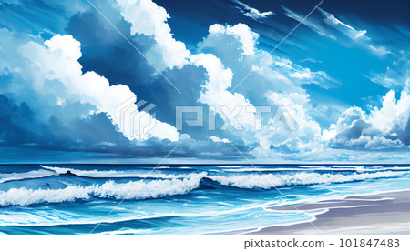 Generative AI, Seaside Serenity: An Abstract Cloud Formation of Calm Ocean Breezes Generative AI, Seaside Serenity: An Abstract Cloud Formation of Calm Ocean Breezes 101847483