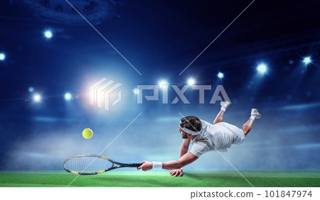 Professional tennis player . Mixed media 101847974