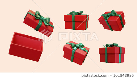 Red gift boxes element set 101848986