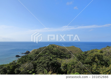 奄美大島宮古崎岬的景色突入美麗的東海 奄美大島宮古崎岬的景色突入美麗的東海 101852666