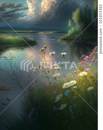 Suspicious natural scenery with clouds Suspicious natural scenery with clouds 101853362