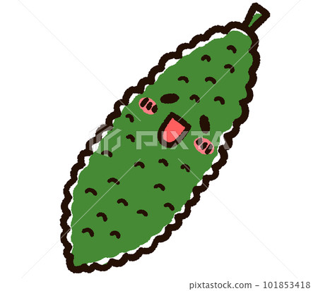 Smiling bitter gourd character Smiling bitter gourd character 101853418