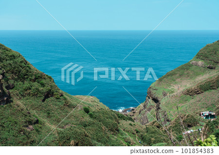 Landscape of Bitou Cape Hiking Trail in New Taipei City. landmark and popular attractions near Taipei. Asia and summer Travel concept Landscape of Bitou Cape Hiking Trail in New Taipei City. landmark and popular attractions near Taipei. Asia and summer Travel concept 101854383