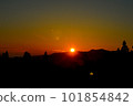 sunset over mountains 101854842