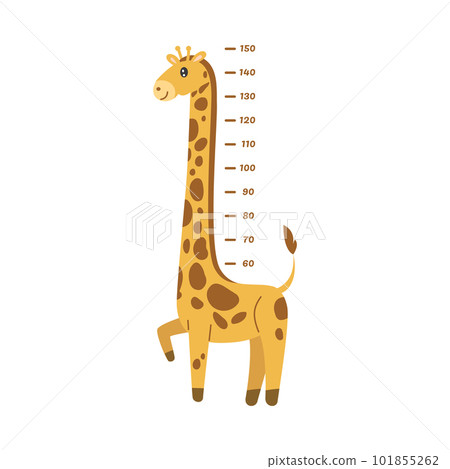 Funny giraffe meter for height measure flat style, vector illustration Funny giraffe meter for height measure flat style, vector illustration 101855262
