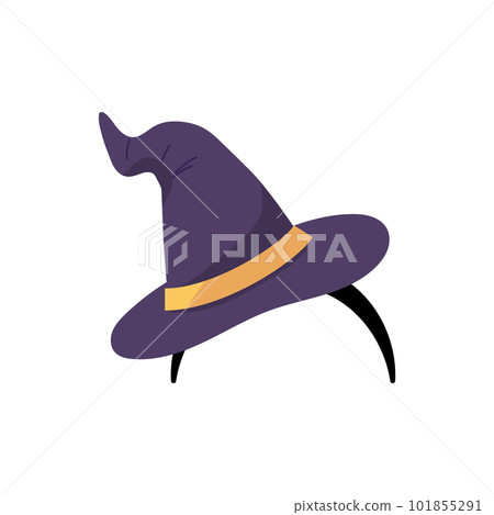 Headband with purple witch hat flat style, vector illustration Headband with purple witch hat flat style, vector illustration 101855291