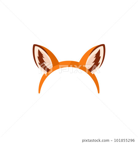 Fox ears headgear for photo app props, flat vector illustration isolated. 101855296