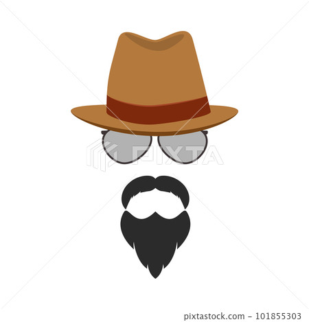 Spy detective mask elements, vector illustration isolated on white background. Spy detective mask elements, vector illustration isolated on white background. 101855303