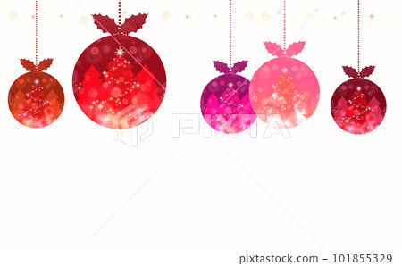 聖誕節☆插圖素材閃光樹裝飾品紅色白色背景顏色差異/差異 聖誕節☆插圖素材閃光樹裝飾品紅色白色背景顏色差異/差異 101855329