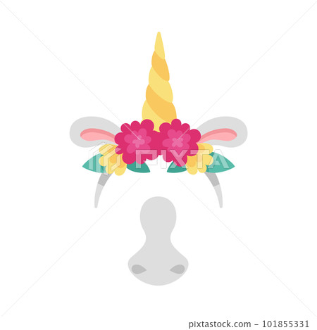 Unicorn headband and nose mask flat style, vector illustration Unicorn headband and nose mask flat style, vector illustration 101855331