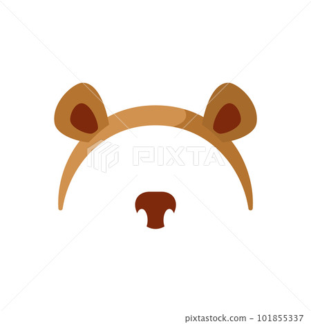 Brown headband with bear ears, nose flat style, vector illustration Brown headband with bear ears, nose flat style, vector illustration 101855337
