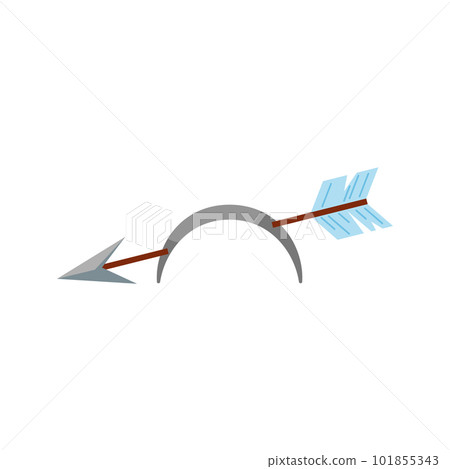 Halloween headband with arrow, flat cartoon vector illustration isolated. Halloween headband with arrow, flat cartoon vector illustration isolated. 101855343
