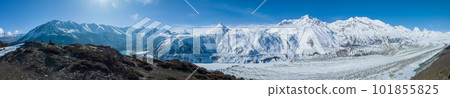 Panorama view of glacier and snow mountains in Tibet,China 101855825