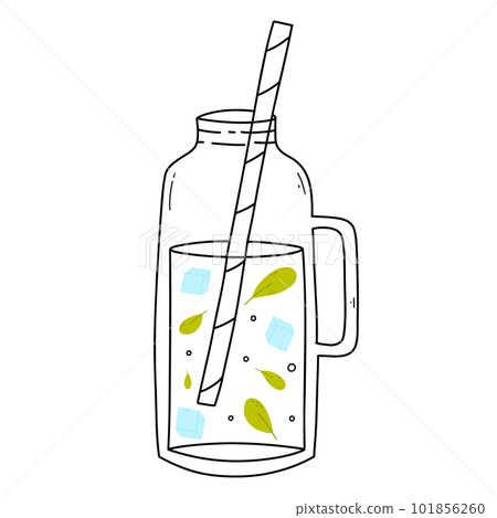 Smoothies in a Bottle. Doodle style. Vector illustration. Hand drawn bottle with smoothie, lemonade, cocktail. Detox smoothie. Smoothies in a Bottle. Doodle style. Vector illustration. Hand drawn bottle with smoothie, lemonade, cocktail. Detox smoothie. 101856260