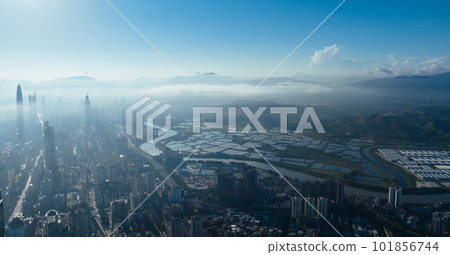 Aerial view of landscape in shenzhen city, China Aerial view of landscape in shenzhen city, China 101856744