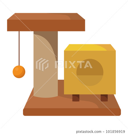 A cat's scratching post with a house. vector isolated illustration 101856919