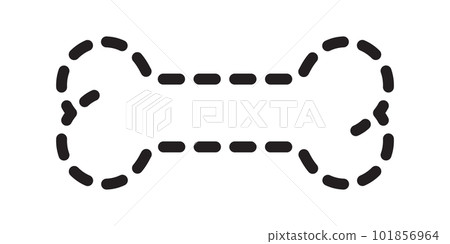 dog bone icon vector dash line logo symbol cartoon character illustration doodle clip art design 101856964
