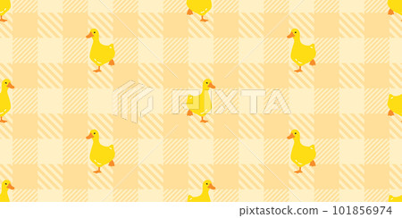 duck seamless pattern bird goose rubber duck tartan plaid checked shower toy bathroom bird chicken vector cartoon pet scarf isolated animal tile wallpaper repeat background doodle illustration design 101856974