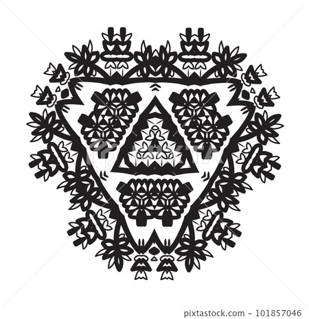 Ornament black mandala. Ornament black mandala. 101857046