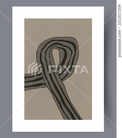 Abstract ribbon tortuous loop wall art print 101857204