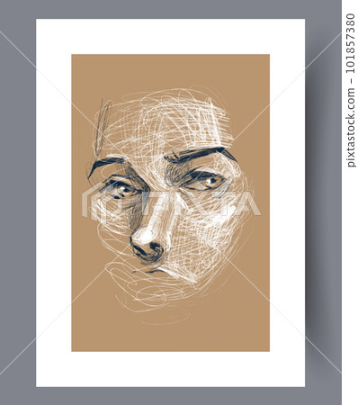 Portrait woman sight face wall art print Portrait woman sight face wall art print 101857380
