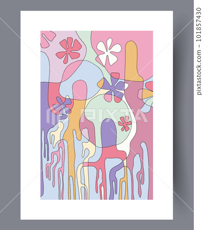 Abstract picture pastel chaos wall art print 101857430