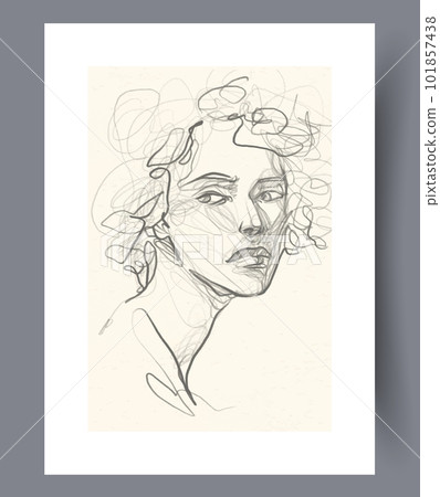 Portrait woman aesthetic human wall art print Portrait woman aesthetic human wall art print 101857438