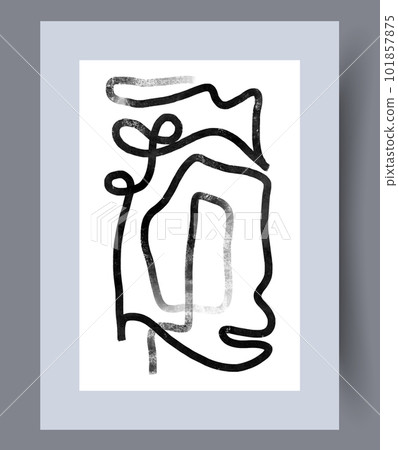 Abstract line tortuous path wall art print 101857875