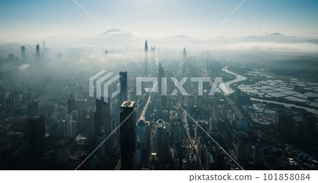 Aerial view of landscape in shenzhen city, China Aerial view of landscape in shenzhen city, China 101858084