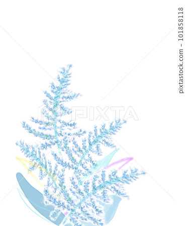 落新婦風格淡藍色花 101858118