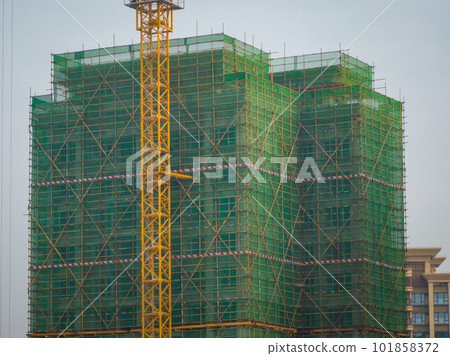 Aerial view of construction site and landscape  in Shenzhen city, China 101858372